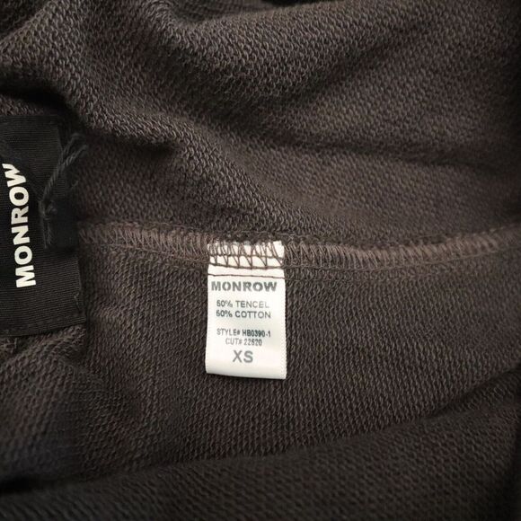 Monrow HB0390 Women Sz XS Vintage Black French Terry Snap Jogger Sweatpants - Picture 4 of 9